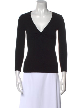 Dolce & Gabbana V-Neck Three-Quarter Sleeve Top