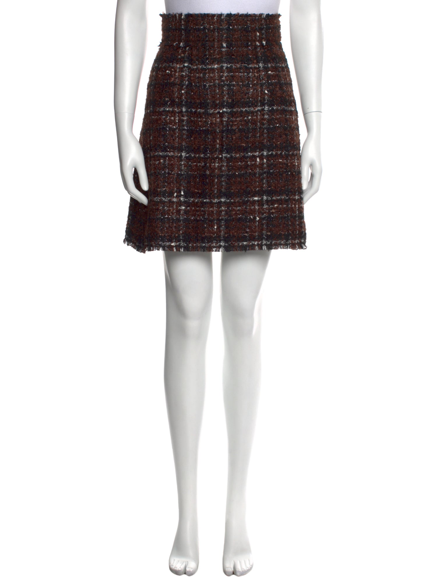 Dolce & Gabbana Plaid Print Mini Skirt