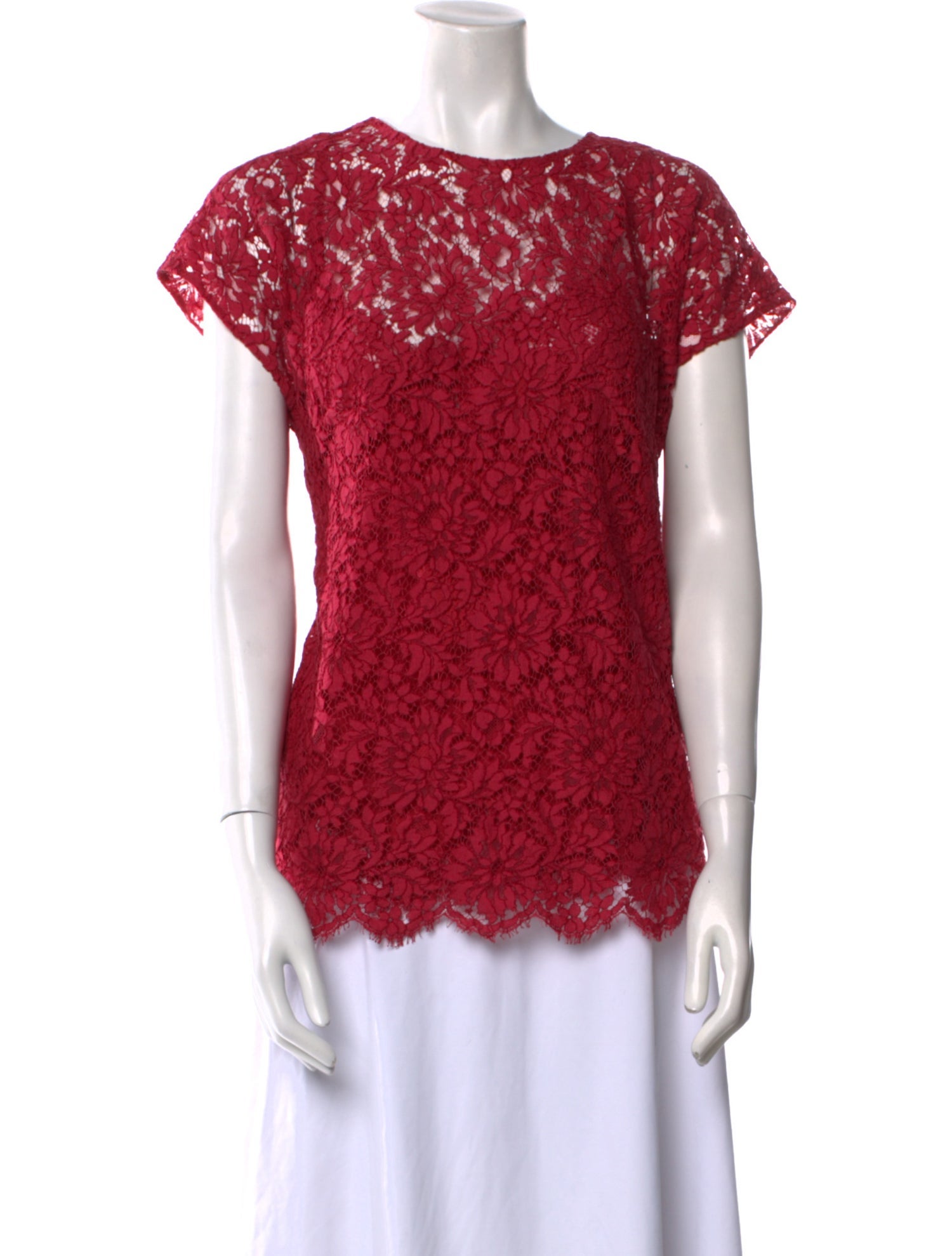 Dolce & Gabbana Lace Bateau Neckline Top