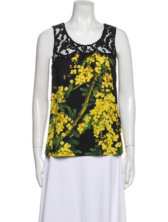 Dolce & Gabbana Floral Print Scoop Neck Top