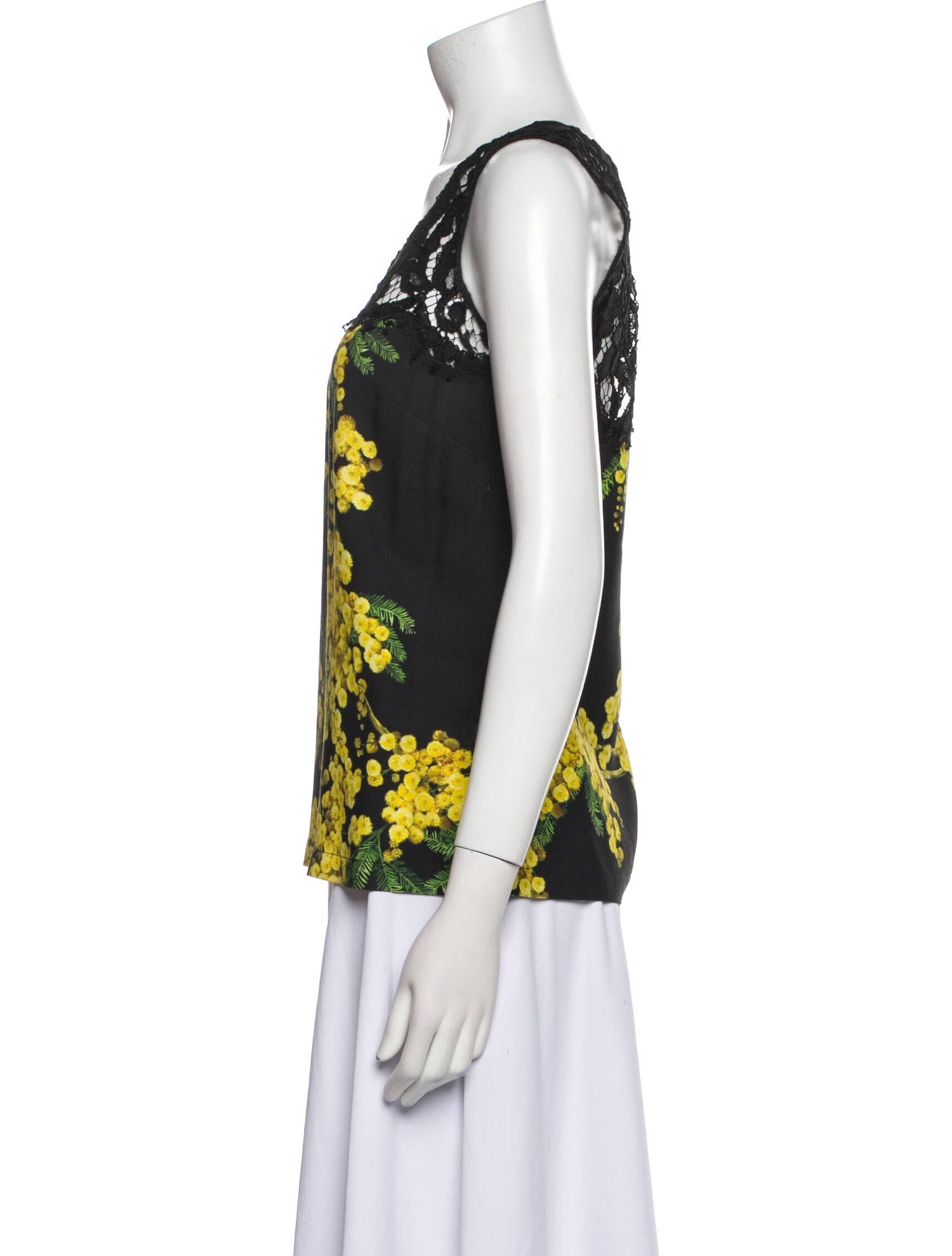 Dolce & Gabbana Floral Print Scoop Neck Top