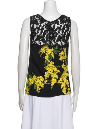 Dolce & Gabbana Floral Print Scoop Neck Top