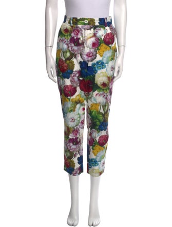 Dolce & Gabbana Floral Print Straight Leg Pants