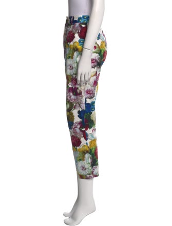 Dolce & Gabbana Floral Print Straight Leg Pants