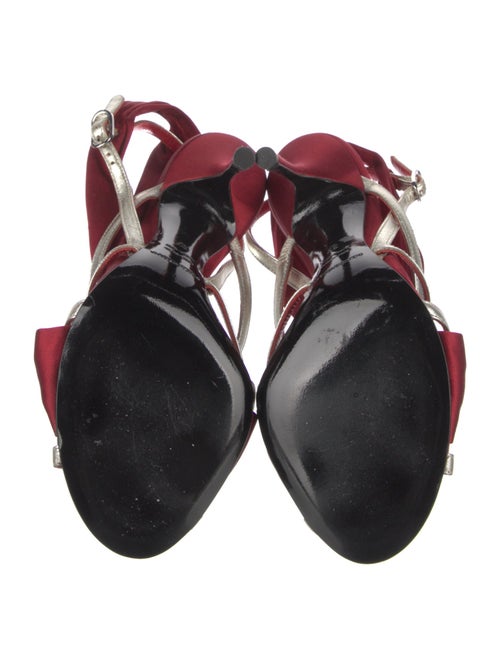 Dolce & Gabbana Satin Colorblock Pattern Slingback Sandals