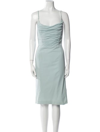 Dolce & Gabbana Cowl Neck Knee-Length Dress