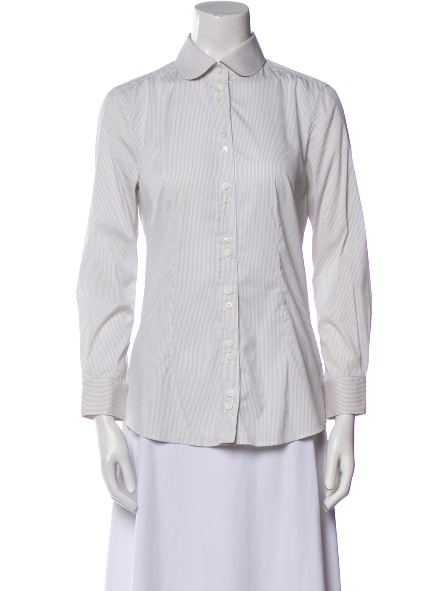 Dolce & Gabbana Striped Long Sleeve Button-Up Top