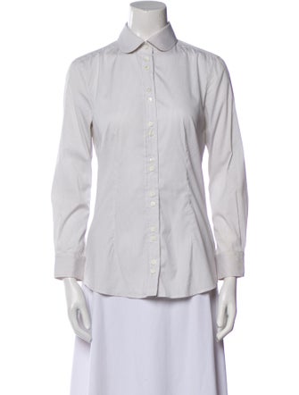 Dolce & Gabbana Striped Long Sleeve Button-Up Top
