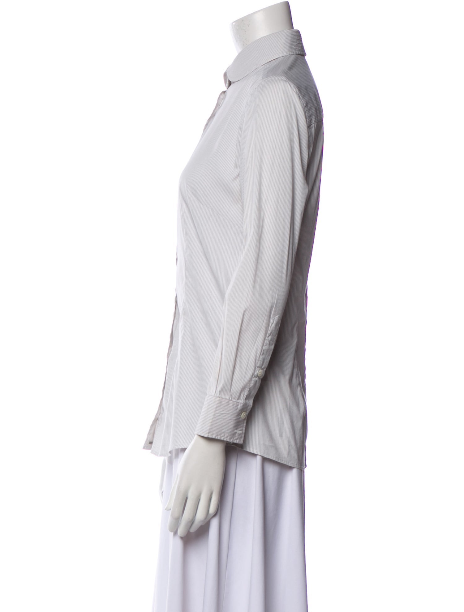 Dolce & Gabbana Striped Long Sleeve Button-Up Top