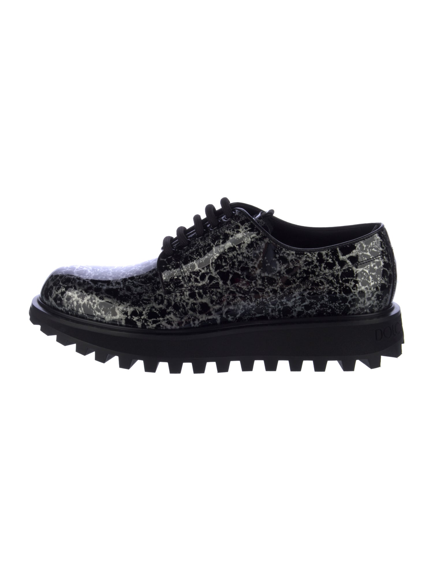 Dolce & Gabbana Patent Leather Printed Oxfords