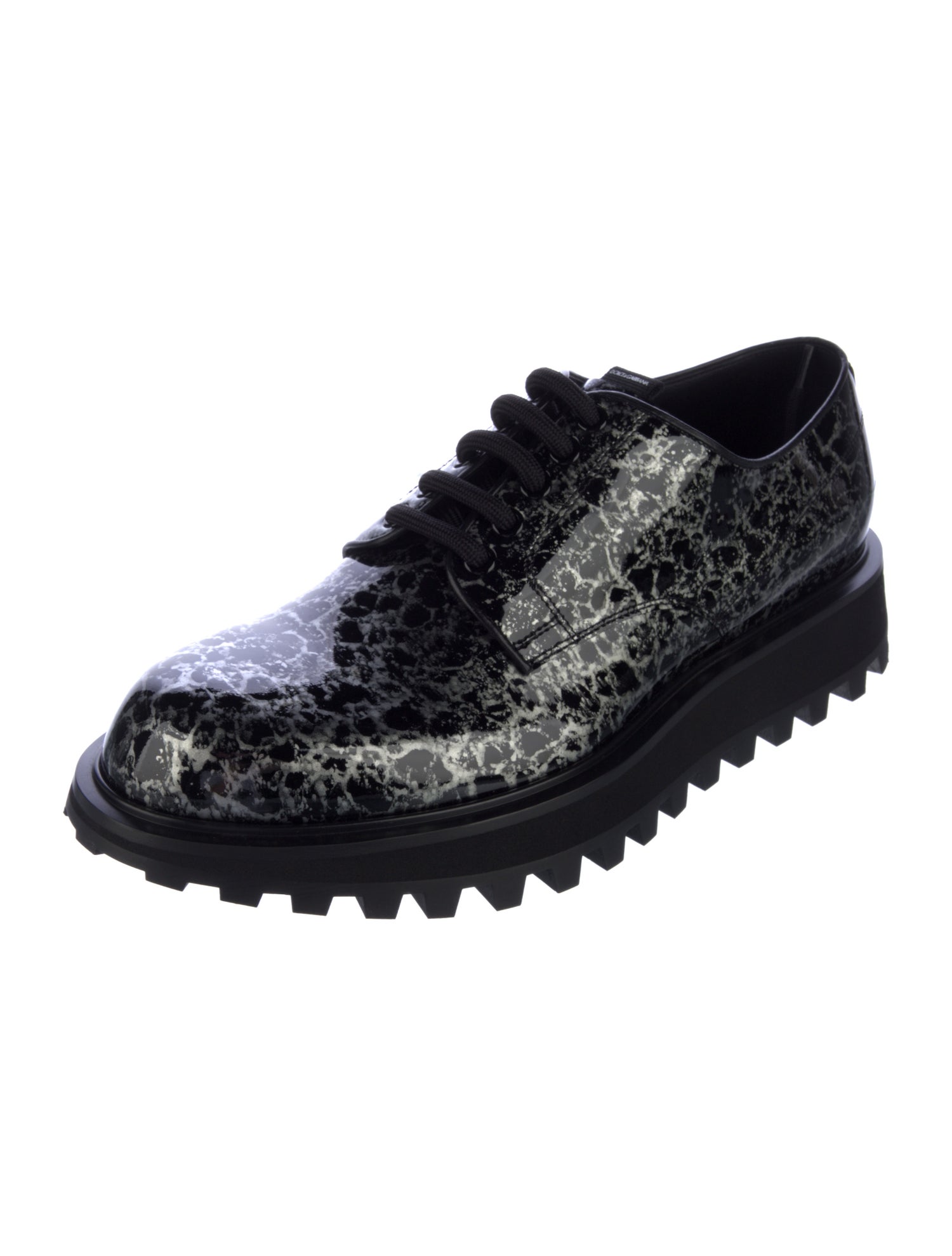 Dolce & Gabbana Patent Leather Printed Oxfords