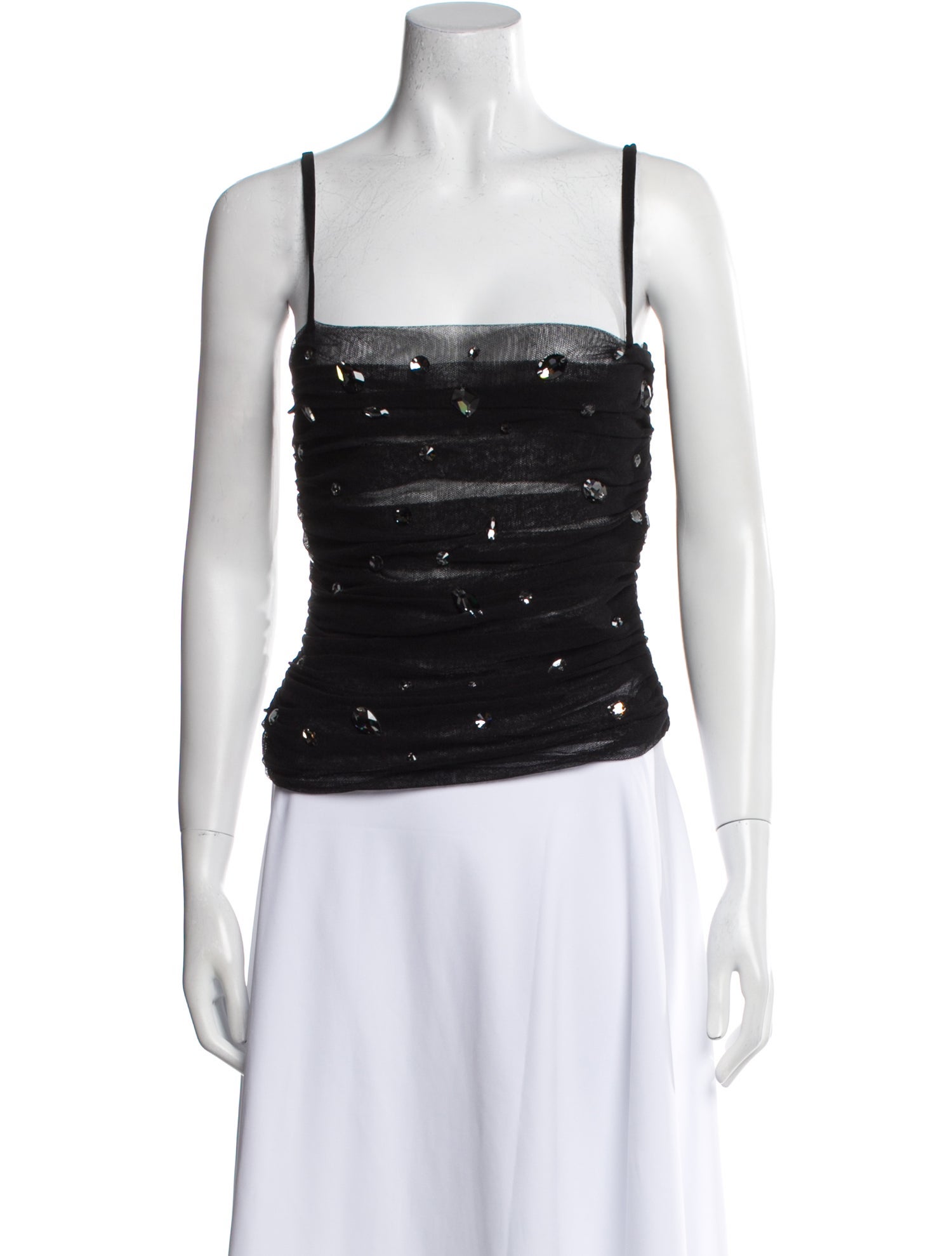 Dolce & Gabbana Square Neckline Sleeveless Crop Top
