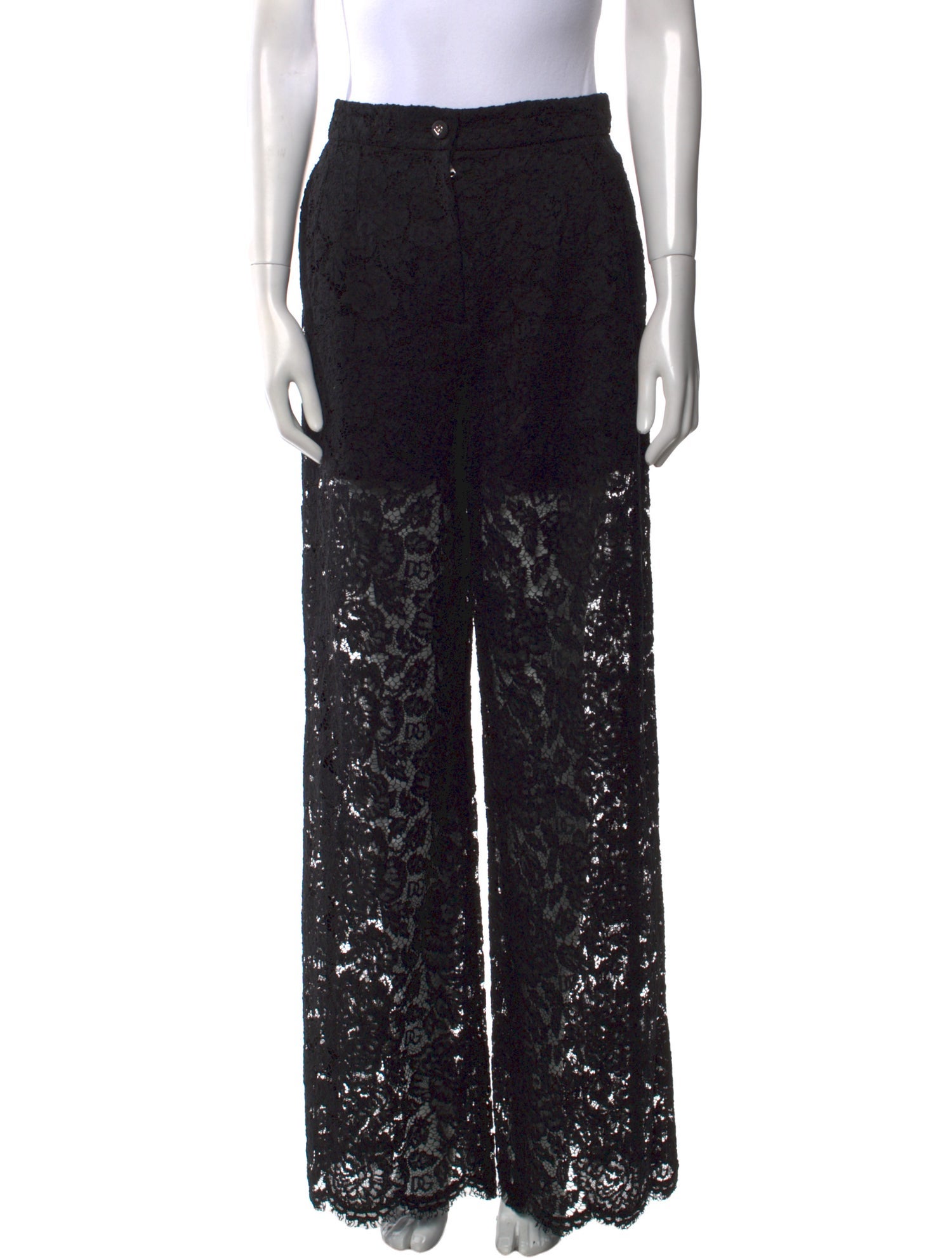 Dolce & Gabbana Lace Pattern Wide Leg Pants