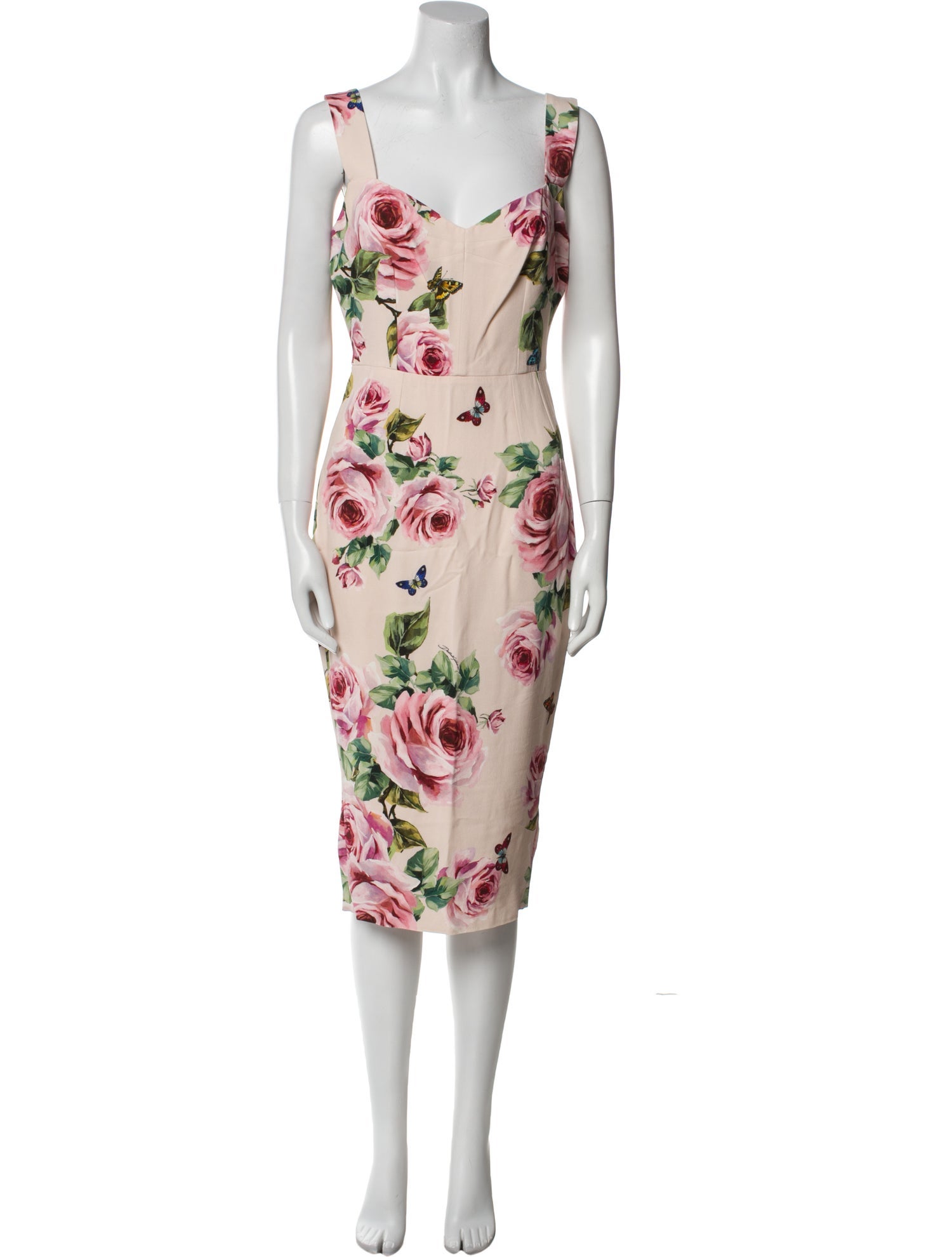 Dolce & Gabbana Floral Print Midi Length Dress