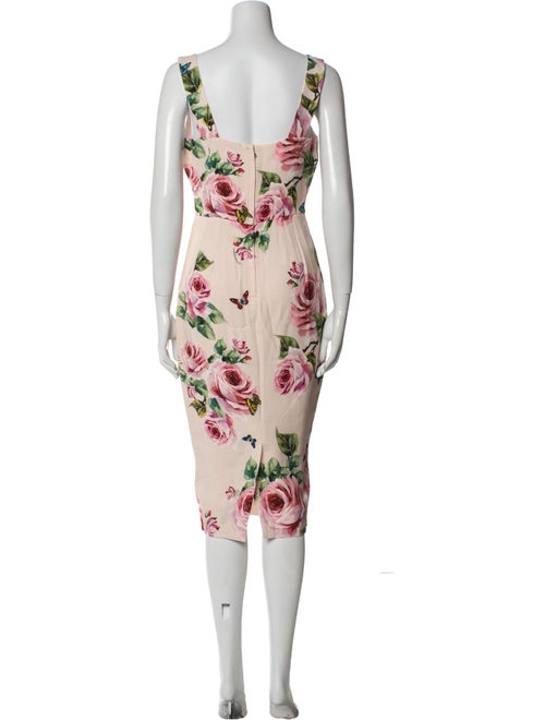 Dolce & Gabbana Floral Print Midi Length Dress