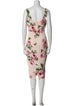 Dolce & Gabbana Floral Print Midi Length Dress