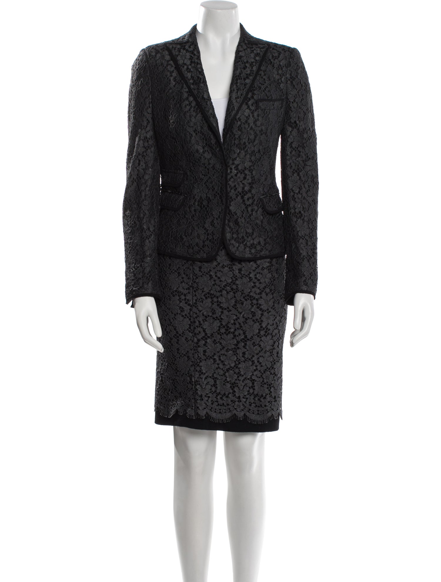 Dolce & Gabbana Lace Pattern Skirt Suit