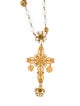 Dolce & Gabbana Bead, Crystal & Enamel Cross Pendant Necklace
