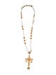 Dolce & Gabbana Bead, Crystal & Enamel Cross Pendant Necklace