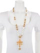 Dolce & Gabbana Bead, Crystal & Enamel Cross Pendant Necklace
