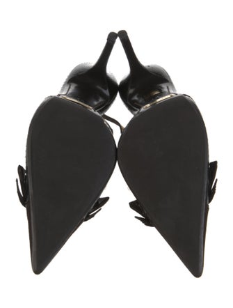 Dolce & Gabbana Suede Bow Accents Slingback Pumps