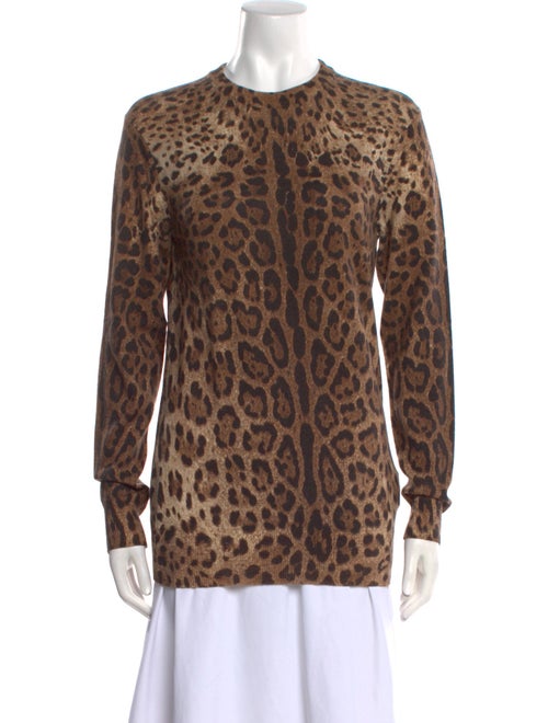 Dolce & Gabbana Cashmere Animal Print Sweater