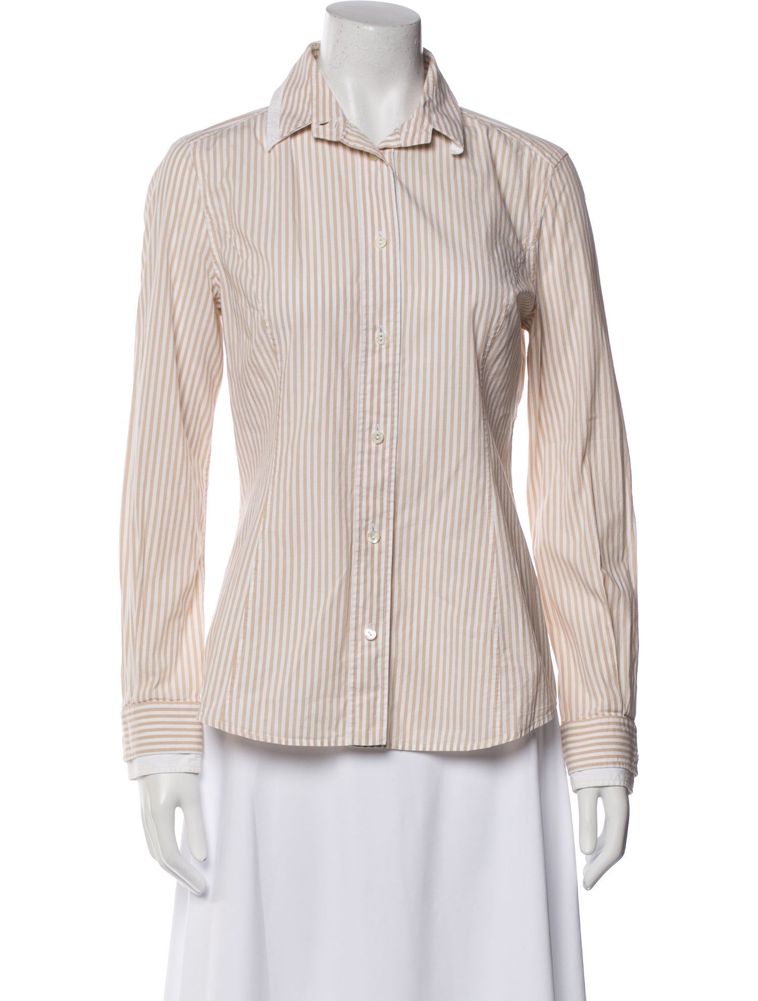 Dolce & Gabbana Striped Long Sleeve Button-Up Top