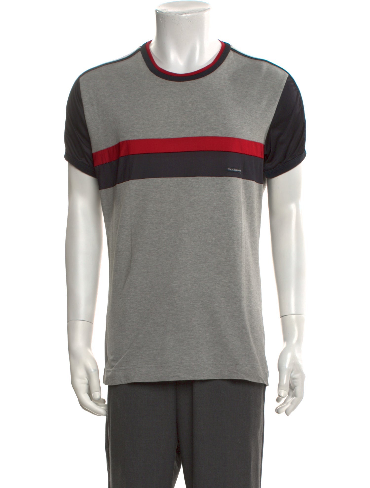 Dolce & Gabbana Colorblock Pattern Crew Neck T-Shirt