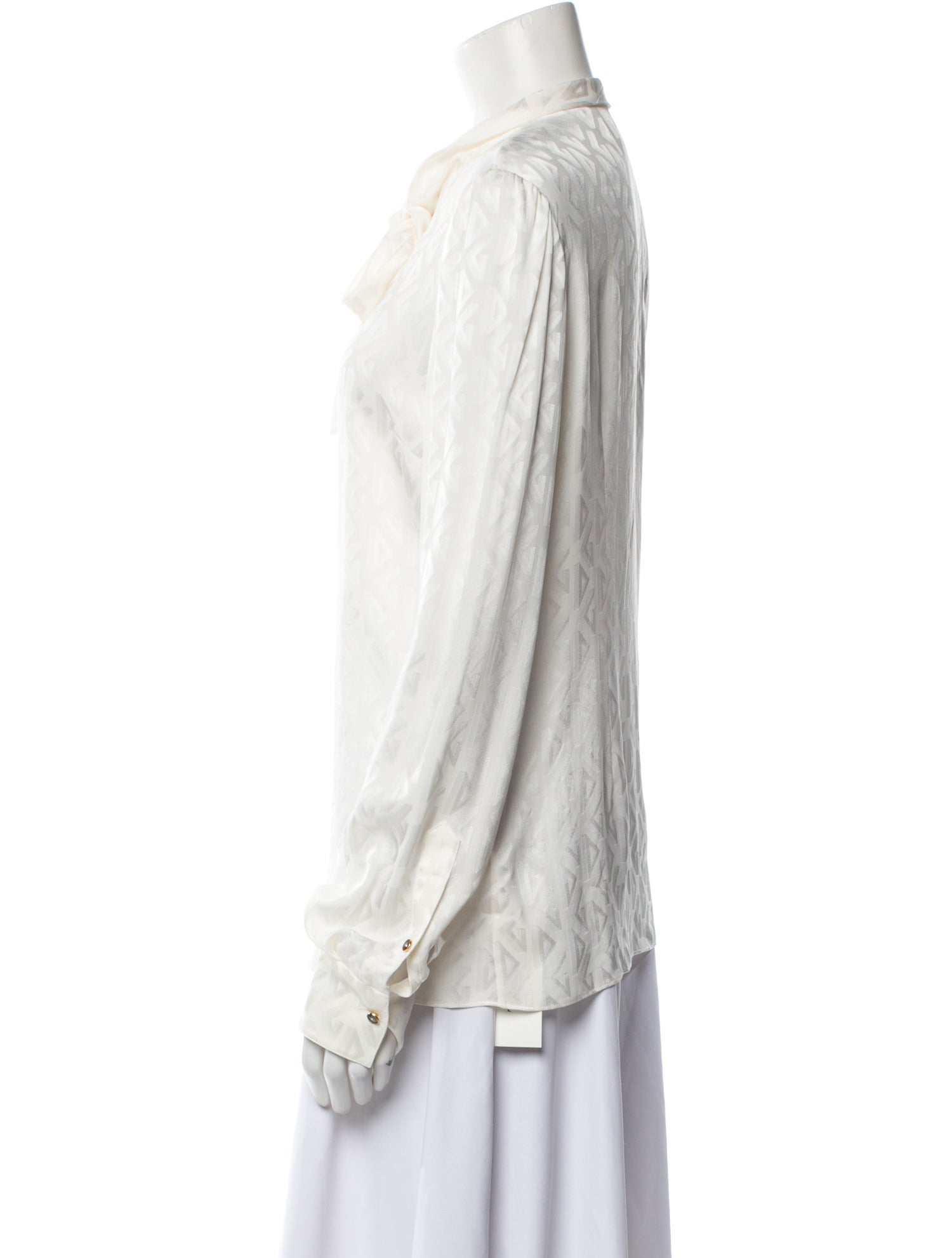 Dolce & Gabbana Silk Long Sleeve Button-Up Top