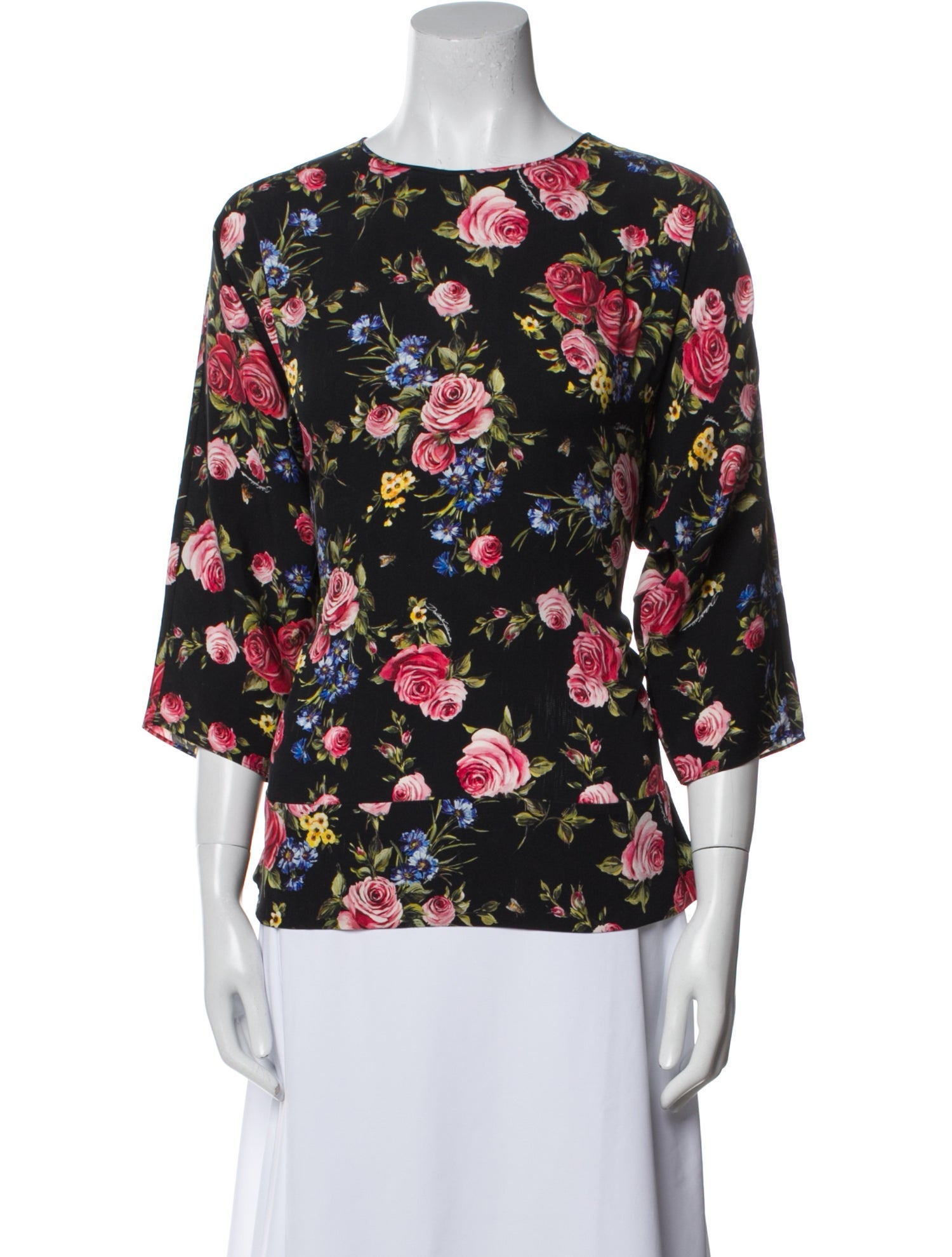 Dolce & Gabbana Silk Floral Print Blouse