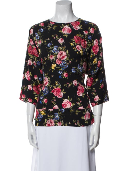 Dolce & Gabbana Silk Floral Print Blouse