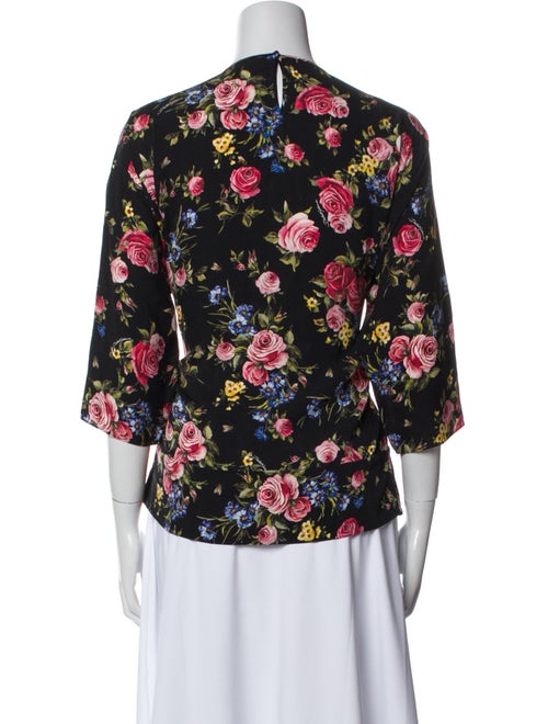 Dolce & Gabbana Silk Floral Print Blouse