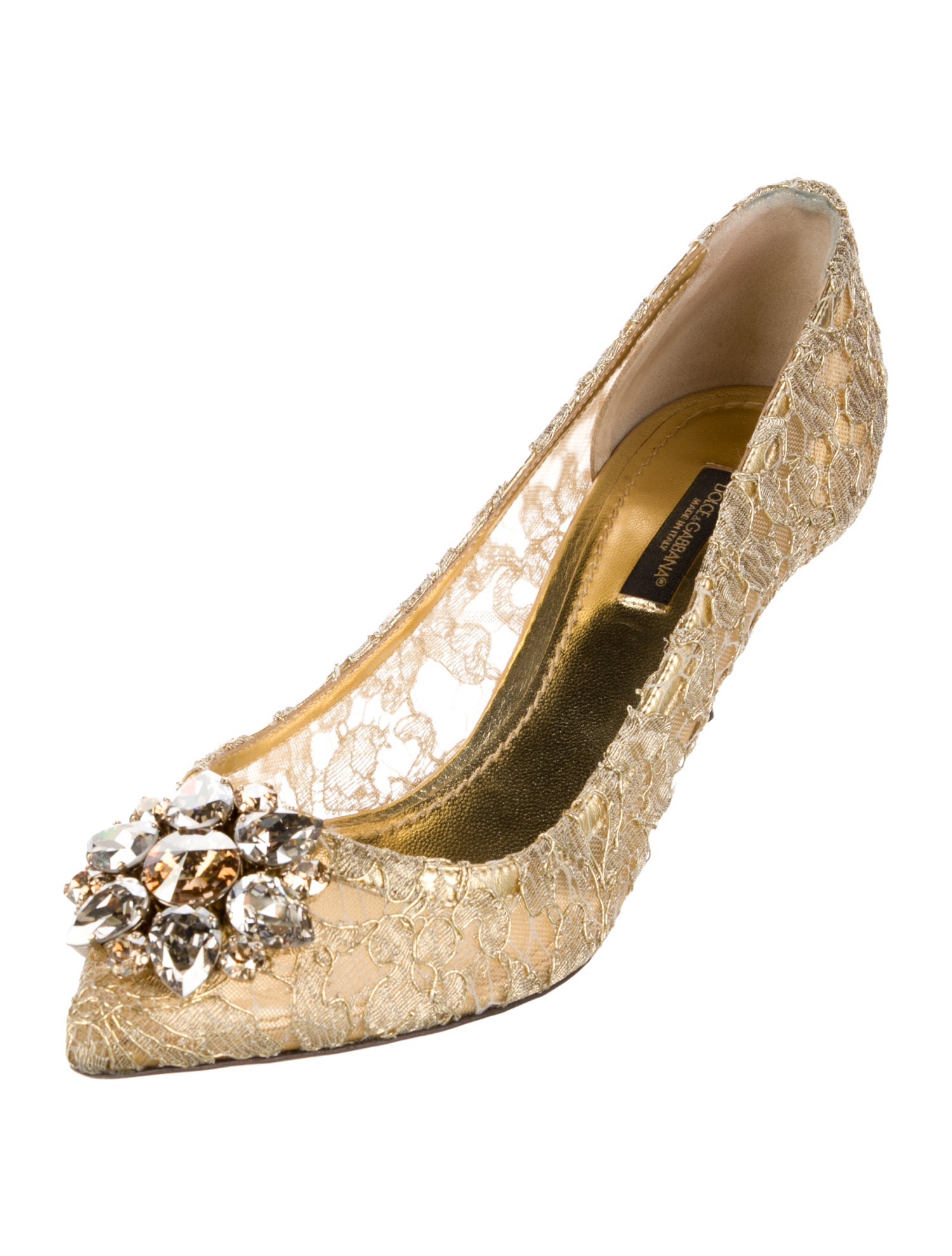 Dolce & Gabbana Lace Floral Print Pumps