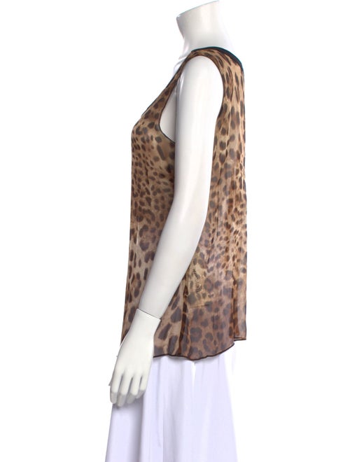 Dolce & Gabbana Silk Animal Print Top