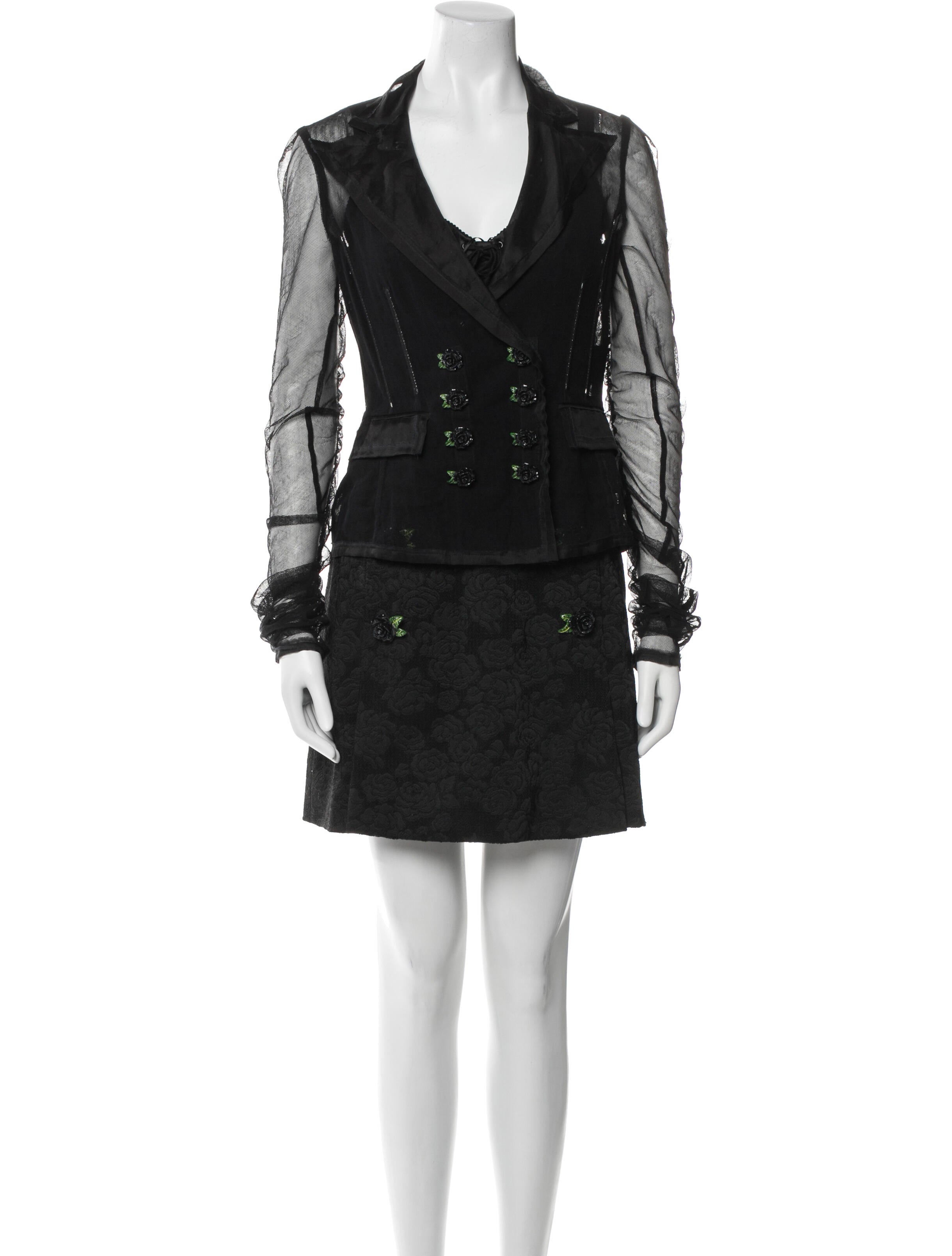 Dolce & Gabbana Mesh Accents Dress Set