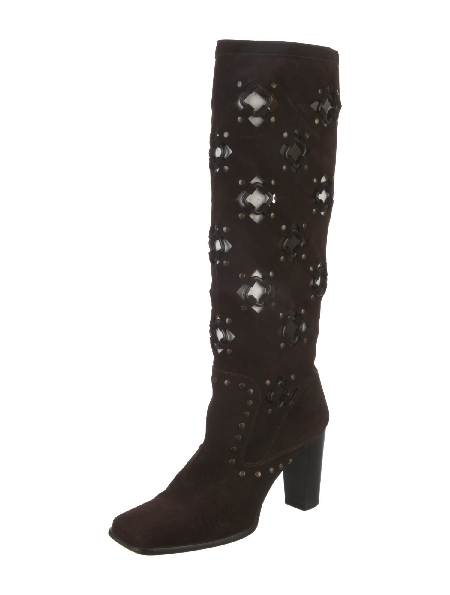 Dolce & Gabbana Suede Cutout Accent Lace-Up Boots