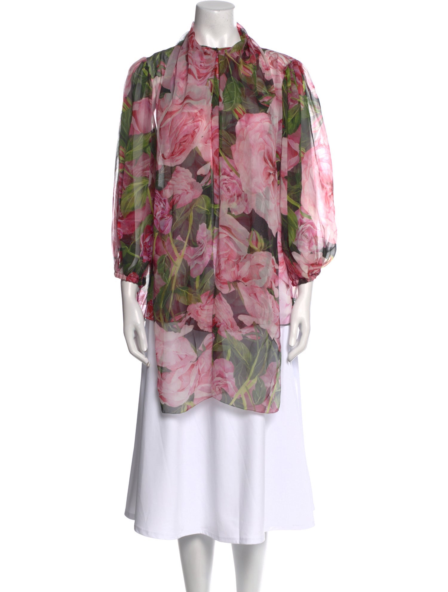 Dolce & Gabbana Silk Floral Print Tunic w/ Tags