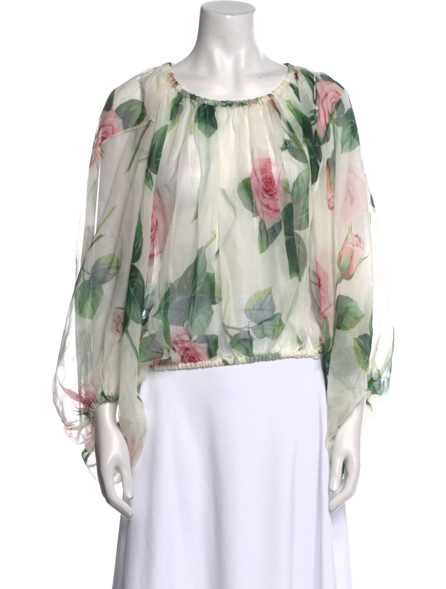 Dolce & Gabbana Silk Floral Print Blouse w/ Tags