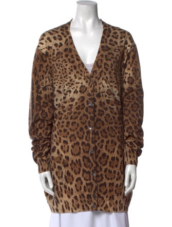 Dolce & Gabbana Cashmere Animal Print Sweater