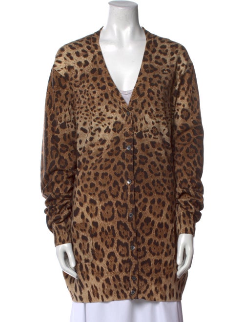 Dolce & Gabbana Cashmere Animal Print Sweater