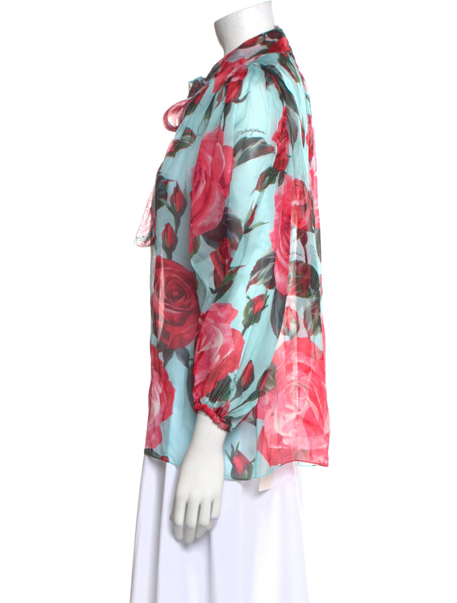 Dolce & Gabbana Silk Floral Print Blouse