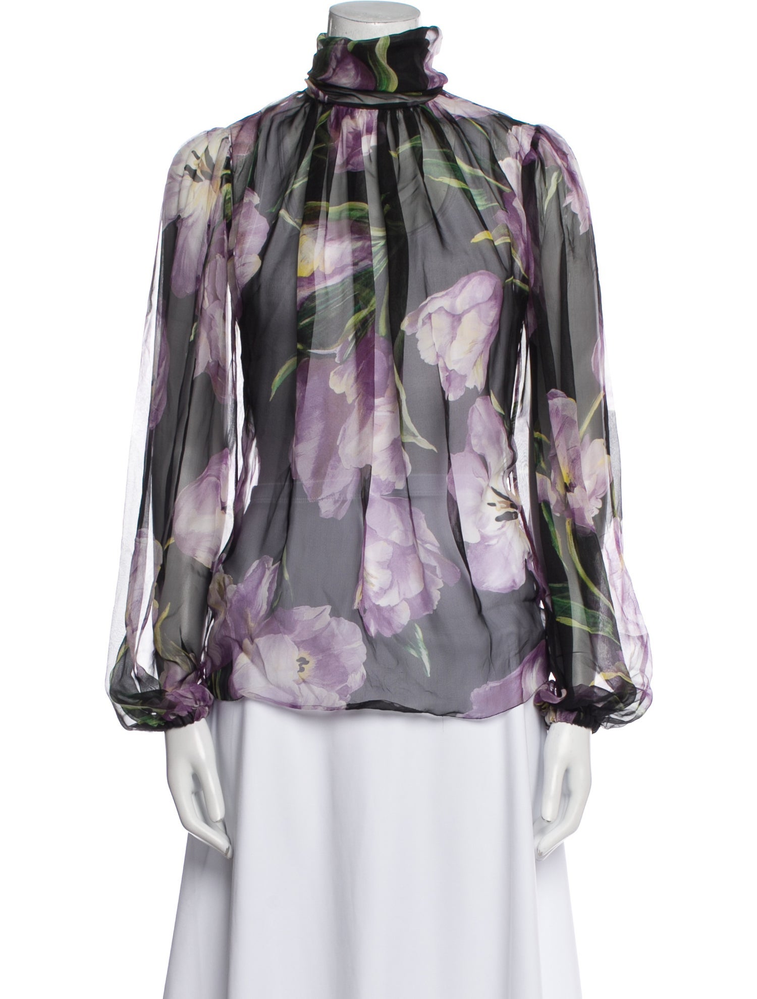 Dolce & Gabbana Silk Floral Print Blouse