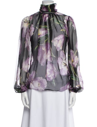 Dolce & Gabbana Silk Floral Print Blouse