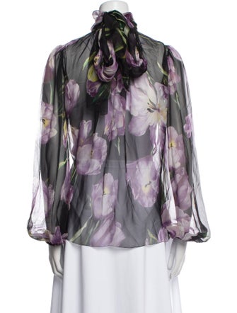 Dolce & Gabbana Silk Floral Print Blouse