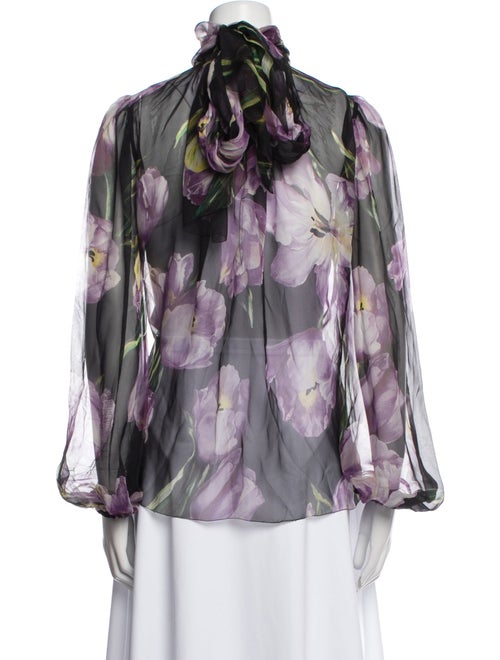 Dolce & Gabbana Silk Floral Print Blouse