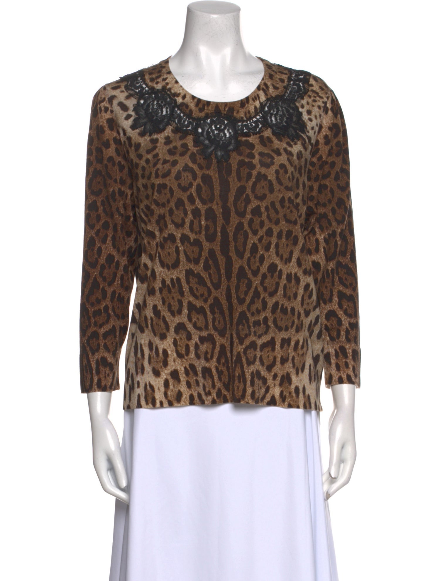 Dolce & Gabbana Virgin Wool Animal Print Sweater