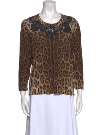 Dolce & Gabbana Virgin Wool Animal Print Sweater