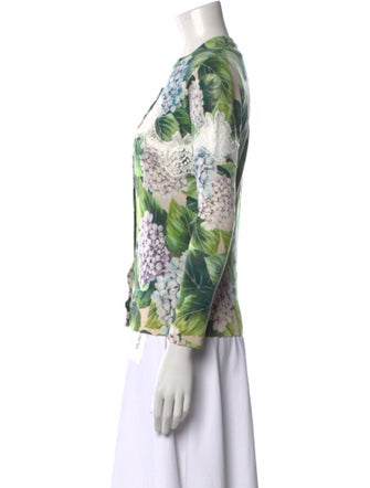 Dolce & Gabbana Cashmere Floral Print Sweater