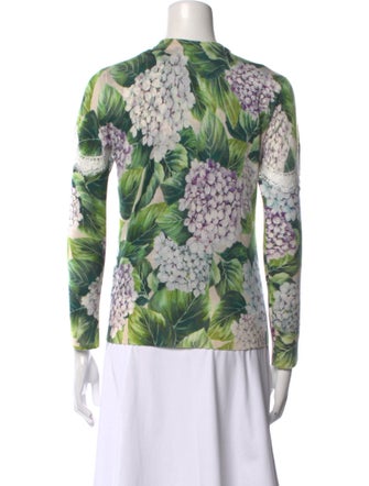 Dolce & Gabbana Cashmere Floral Print Sweater