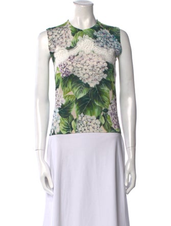 Dolce & Gabbana Cashmere Floral Print Sweater